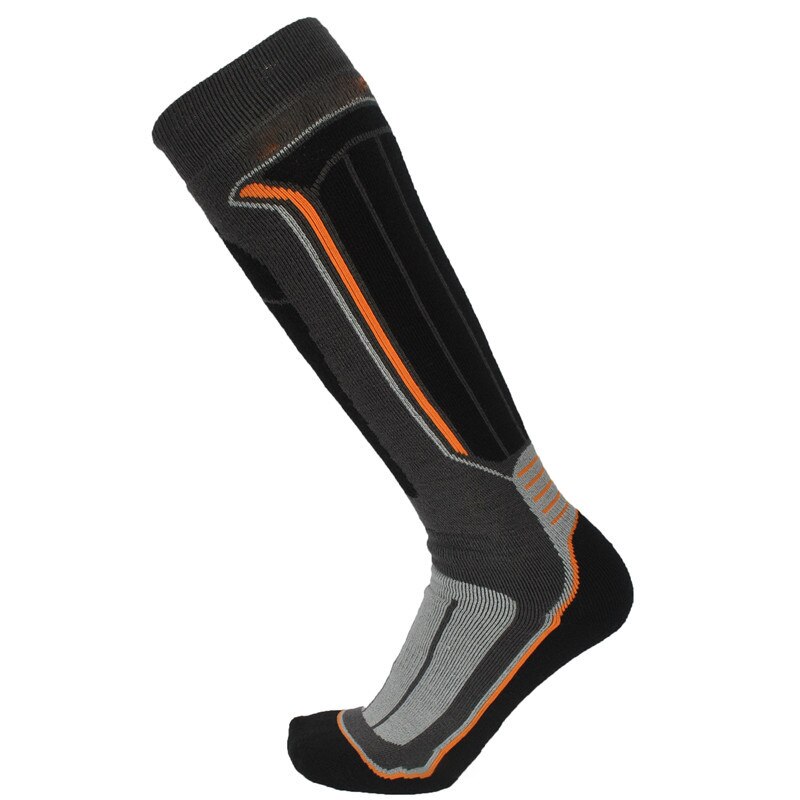 2 pçs meias de lã merino inverno para esportes ao ar livre ciclismo equipamentos de esqui confortável durável grosso quente clássico meias de esqui: Orange stripes-M