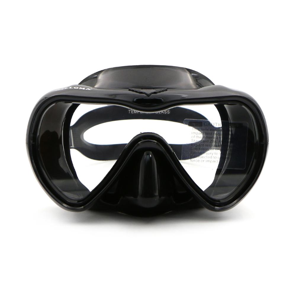 Speefish Scuba Diving Mask 4 Color adult Snorkeling Silicone Anti-fog Tempered glass Dive Equipment Wide Vision Swimming Goggles: 101-black