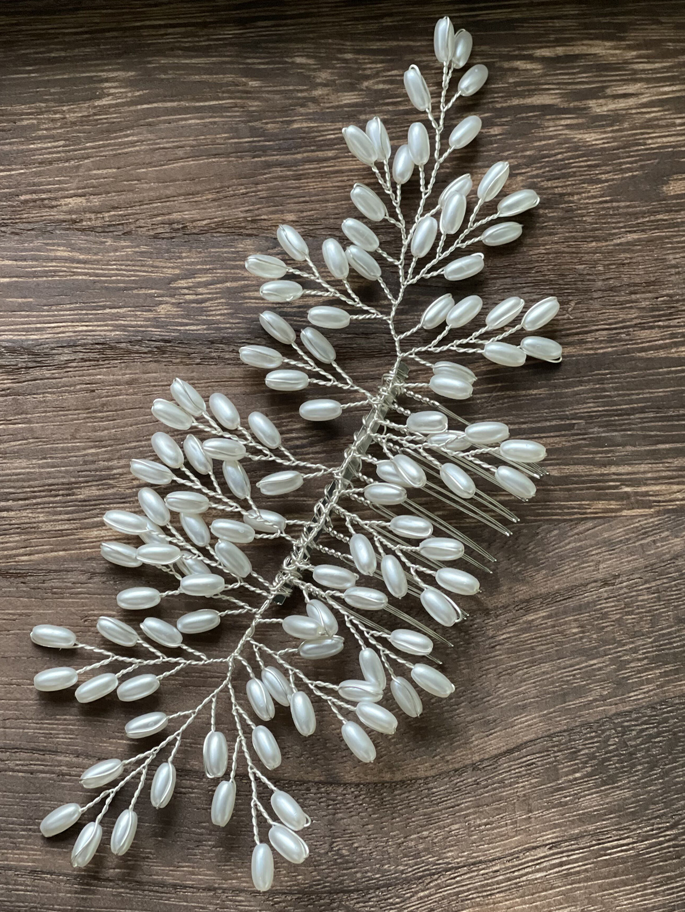 Peineta para el pelo de boda, horquillas y pinzas para el pelo de perlas para mujer, tocado de novia con diamantes de imitación, accesorios de joyas para el cabello de novia, 2025: Chapado en cobre envejecido