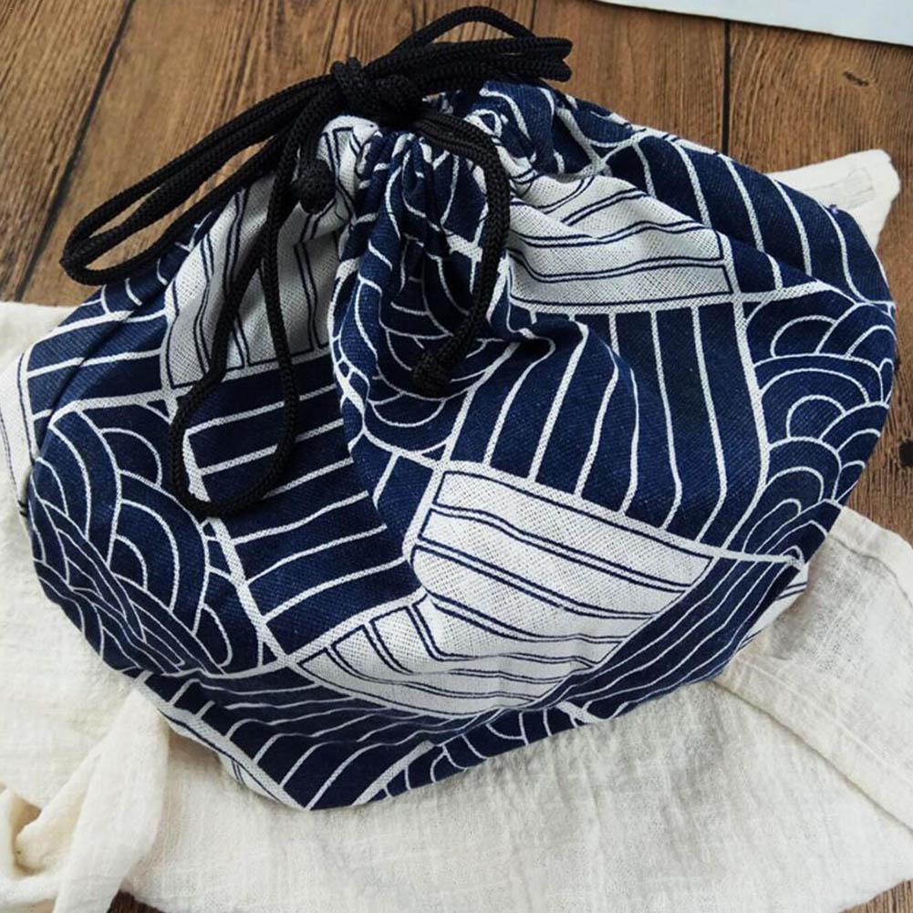 Japanischen Umweltfreundliche Lunchbox Sackleinen Tuch Mittagessen Tasche Tragbare Leichte Lebensmittel Tasche