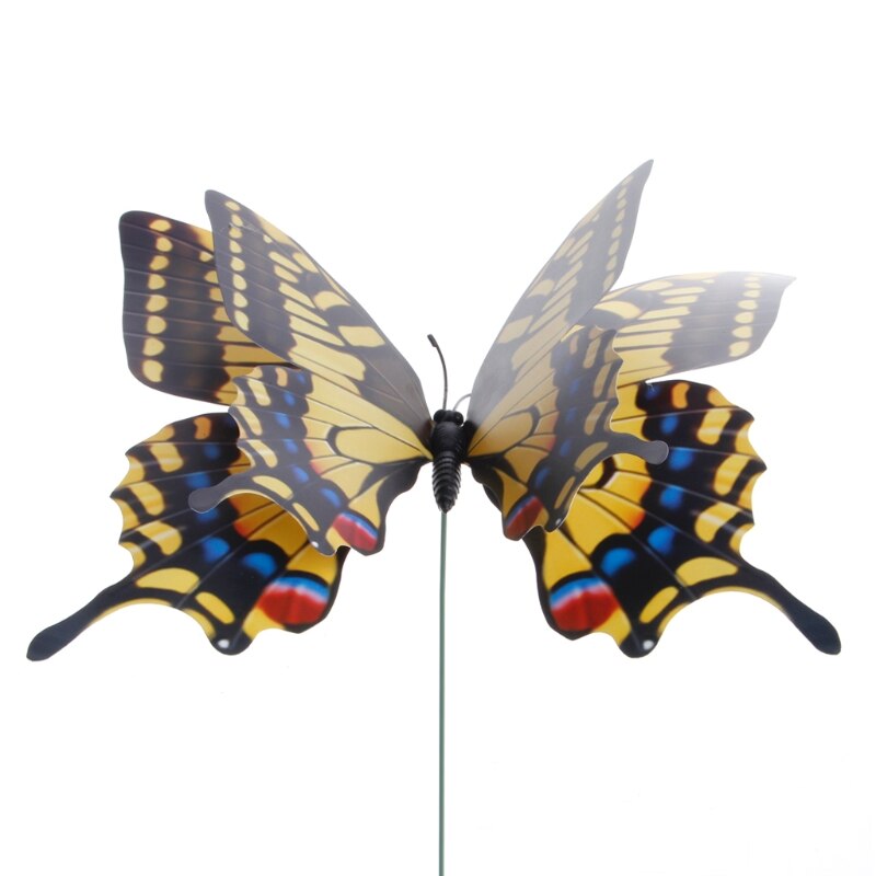 22CM kolorowe bajki motyl na patyku ornament dom ogród wazon trawnik rzemiosło artystyczne