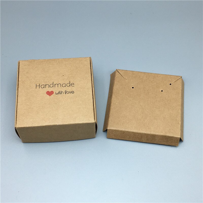 Paper Cardboard Aircraft Packing Boxes Jewelry Set Kraft Boxes Necklace Pendant Earring Displays Box: Brown HM R