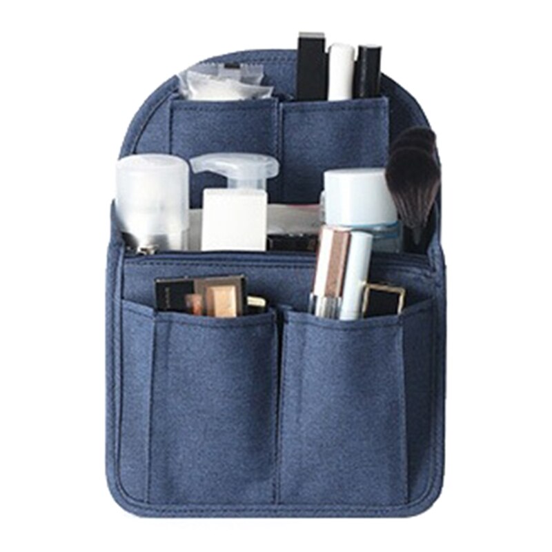 Backpack Organizer Insert Nylon Organizer Insert for Backpacks Rucksack Shoulder Bag Women Divider Foldable: Deep Blue / L
