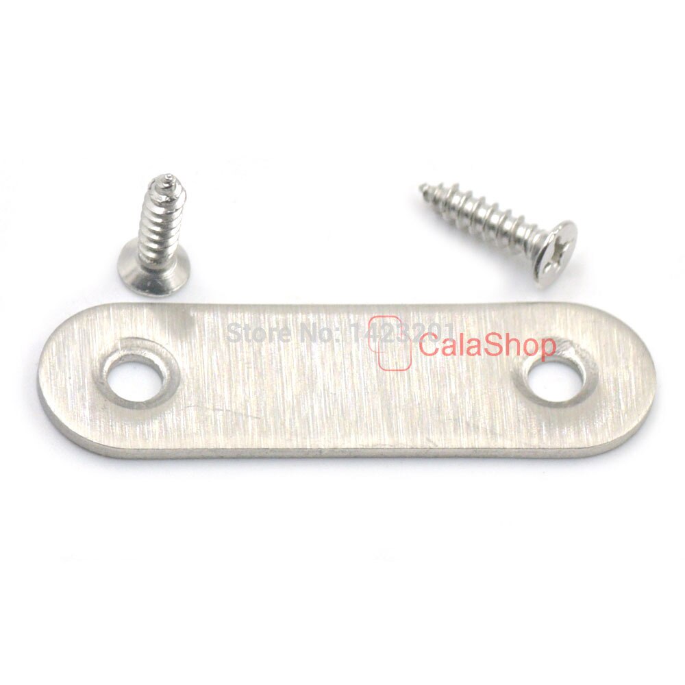 20 Pcs / Lot 46mm 56mm 76mm Length Stainless Steel Flat Fixing Plate Bracket Corner Brace Joint Fastener Angle Plate Connector