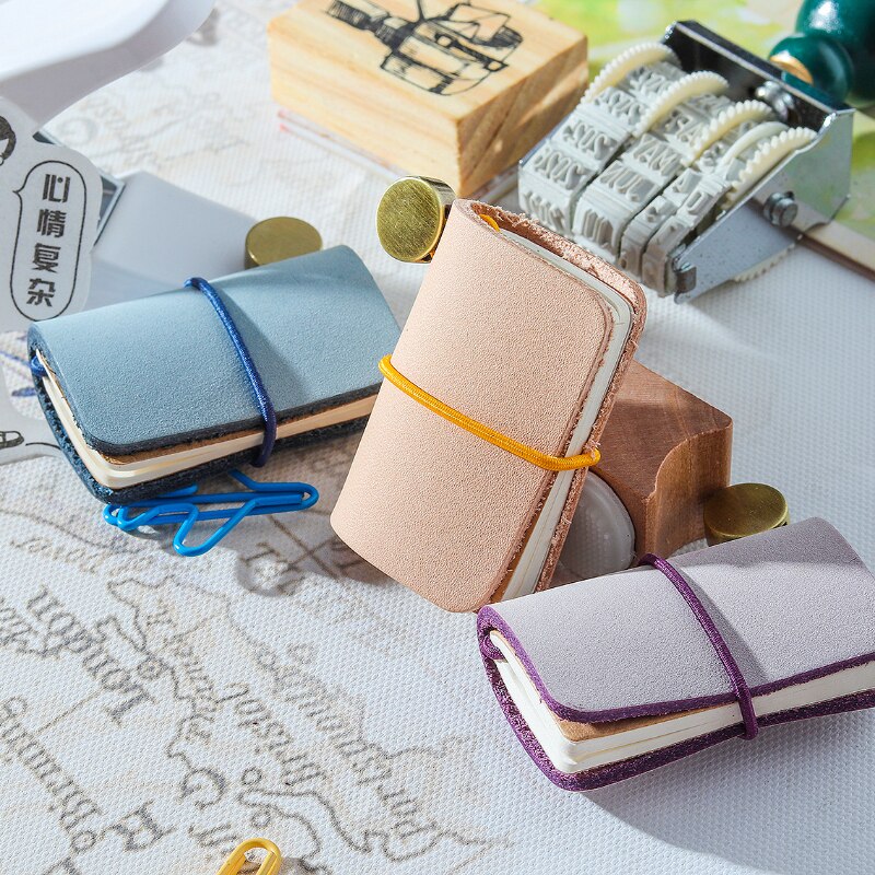 Mini manuel en cuir Ultra-petit, carnet de voyage Portable, carnet de notes fait à la main, carnet de notes, journal intime, très nombreux Styles au choix