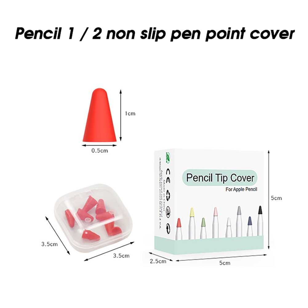 8pcs Silicone Replacement Tip Case Nib Protective Cover Skin for Apple Pencil 1st 2nd Touchscreen Stylus Pen Case