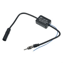 Inline Car Radio amplifier Aerial AM FM Signal Booster Black 48-860 MHz 60-100mA