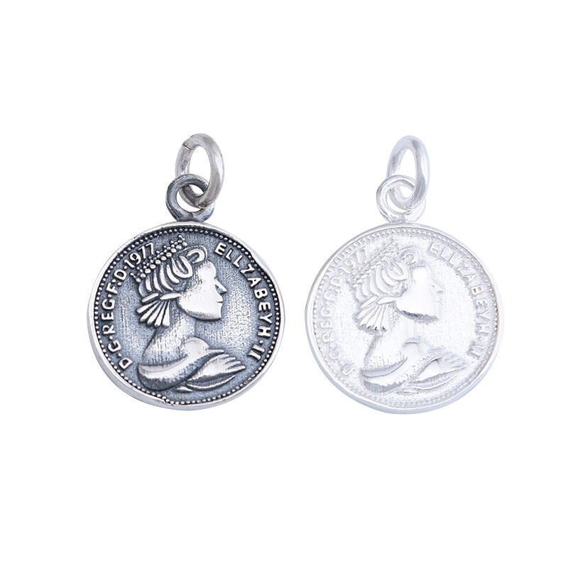 925 en argent sterling bijoux à bricoler soi-même accessoires reine britannique pièce pendentif faisant bracelet collier pendentif accessoires