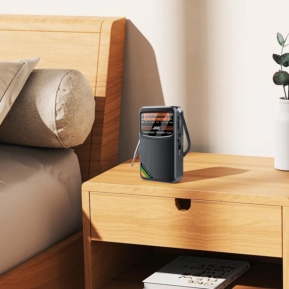 Portable AM/FM/SW Pocket Radio with Rechargeable Battery Built-in Speaker with HD Display Screen Mini FM Receiver Radios