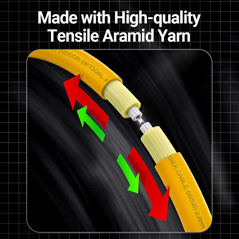 AMPCOM Fiber Optic Patch Cable, SC to SC UPC Singlemode Simplex SMF 9/125μm Bend Insensitive LSZH Jacket Fiber Optic Cord