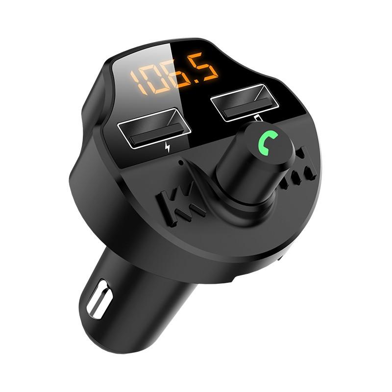 Bluetooth Handsfree FM Transmitter Dual USB Car Charger For Smart Device Music Player Car Accessories Support Voice Navigation: Default Title