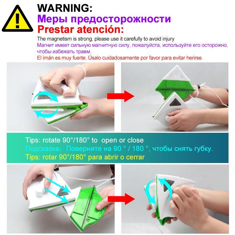 Magnetic Glass Brush Double Side Glass Cleaning Brush For Window Cleaning Household Cleaning Tool Magnetic Window Cleaner Glass