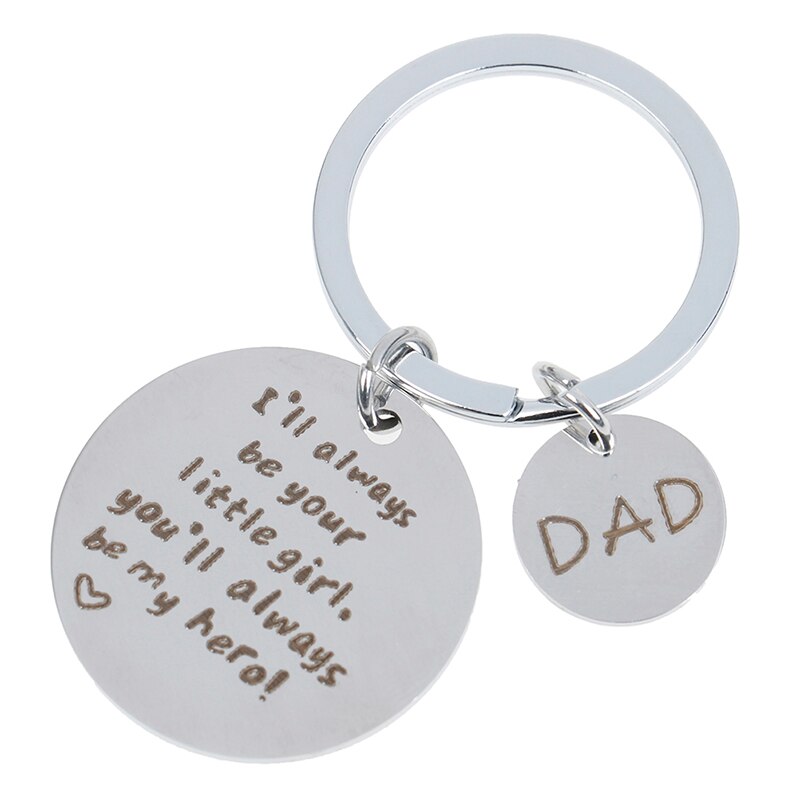 Vatertag Keychain ICH werden immer ihr kleines mädchen, Sie werden immer mein Held! Legierung Keychain Familie Schlüsselring Für Papa