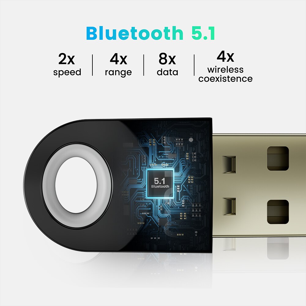Adaptateur USB Bluetooth pour PC 5.1 5.0, Dongle Bluetooth 5 0, Module récepteur de clé, émetteur BT, récepteur Audio pour ordinateur