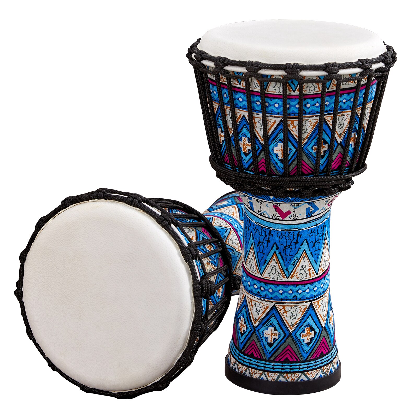 8 Inch Draagbare Afrikaanse Trommel Djembe Handtrommel Met Kleurrijke Art Patronen Percussie Muziekinstrument: 1PCS Blue