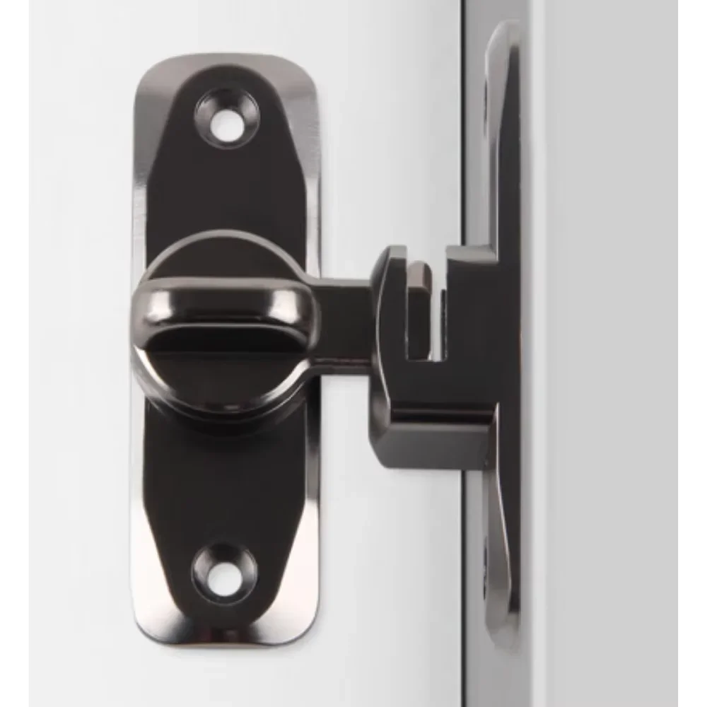 Interior Door Bolt Luminous Bolt old-fashioned Surface-mounted Room Roor Latch 90 Degree Heavy-duty Lock: Silver
