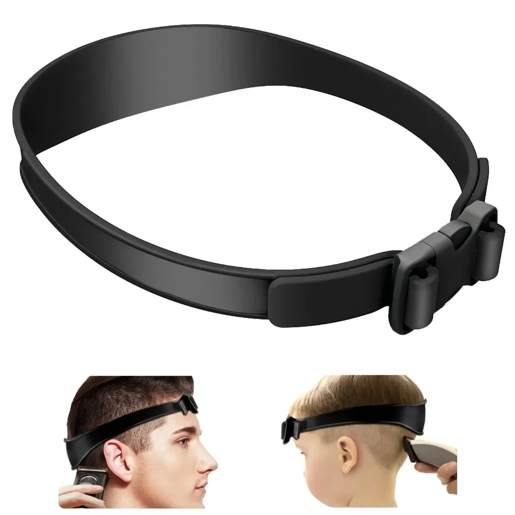 Plantilla de corte de pelo DIY, banda de corte de pelo, guía de corte de pelo de silicona curvada transpirable para el hogar para niños y hombres: Rojo rosado