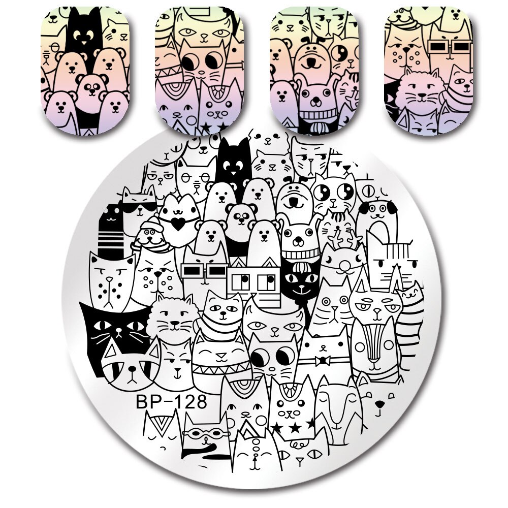 BORN PRETTY série animale estampage plaques timbre modèle hibou fleur Image plaque pochoir ongles outils d'impression
