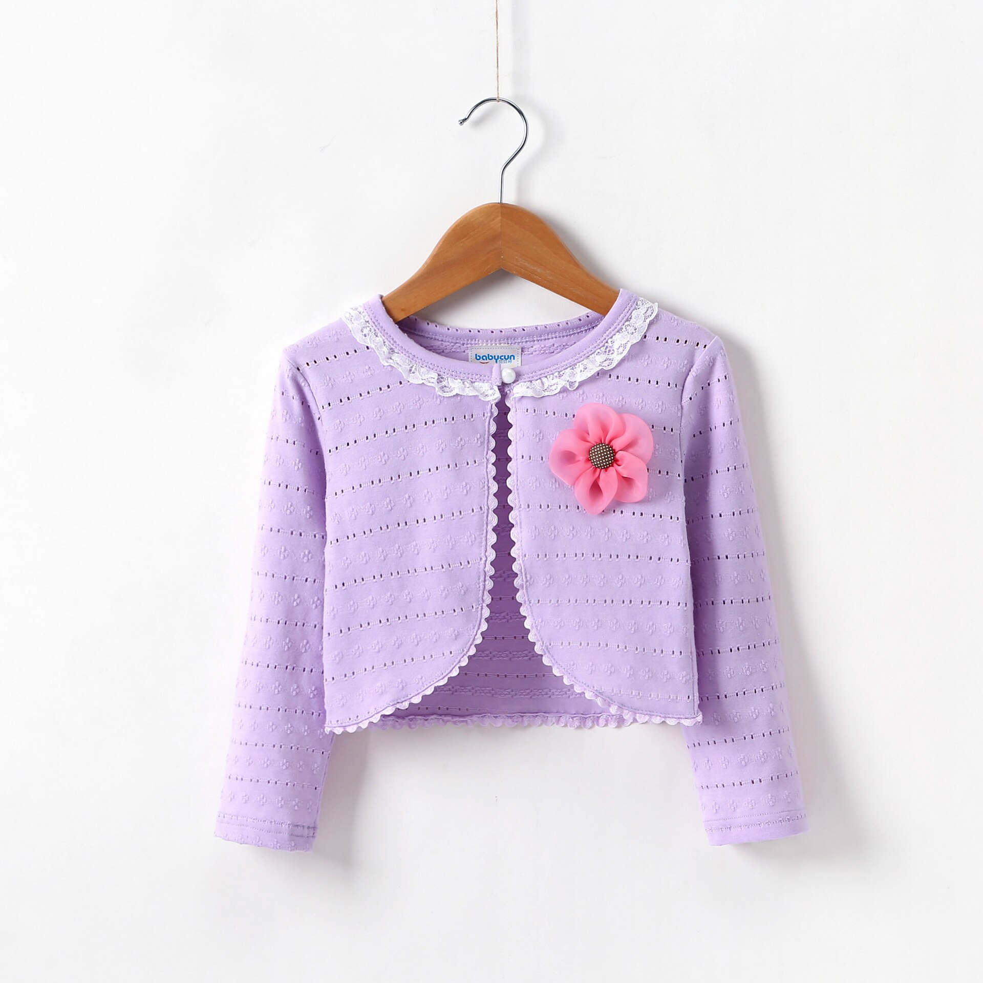 Baby Meisjes Vest Trui Bovenkleding 100% Katoen Wit Baby Meisje Jas Voor 1 Jaar Oude Baby Meisjes Kleding AKC165009: Paars / 9m
