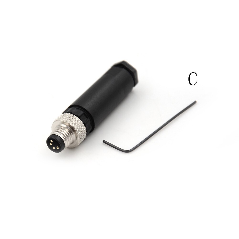 M8 Waterproof Sensor Connector 3Pin 4Pin A Type Male&female Straight&angle Screw Threaded Plug Coupling: 4P male