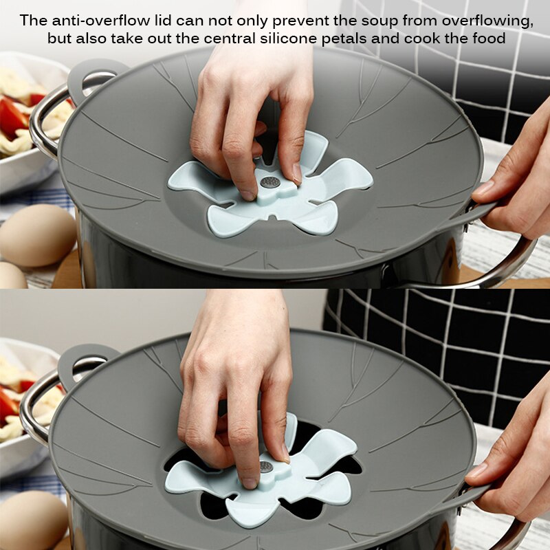 Siliconen Pot Deksel Anti-Spill Pan Cover 3D Milieuvriendelijke Bloem Deksel Spill Stopper Cover Voor Pot Pan Keuken Kookgerei gebruiksvoorwerp