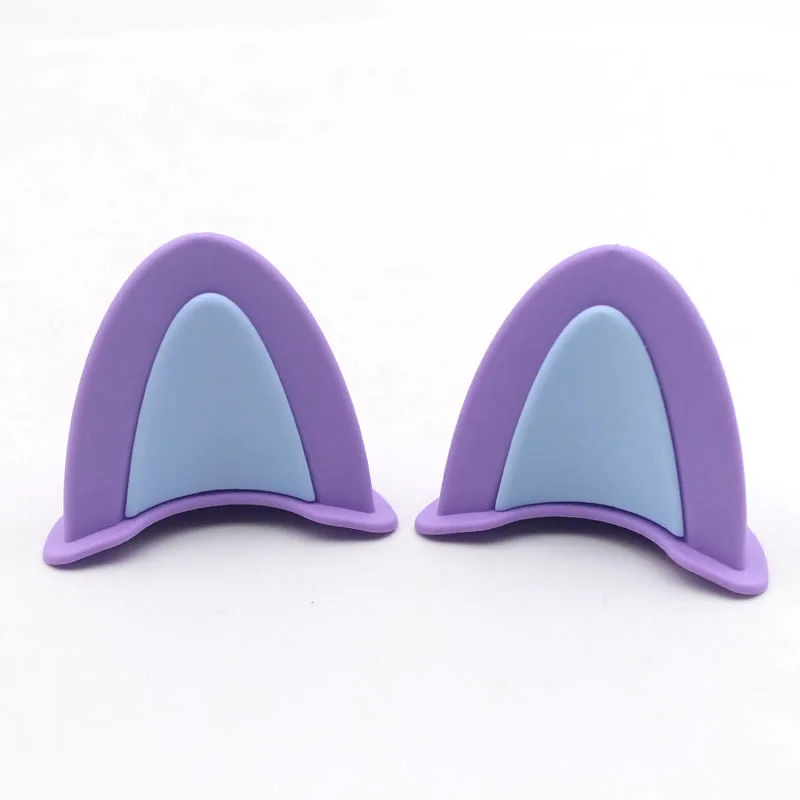 Universal Helmet Cat Ears Decoration Motorcycle Electric Car Driving Styling Cute Cat Ears Stickers Decor Helmet Accessories: WHITE