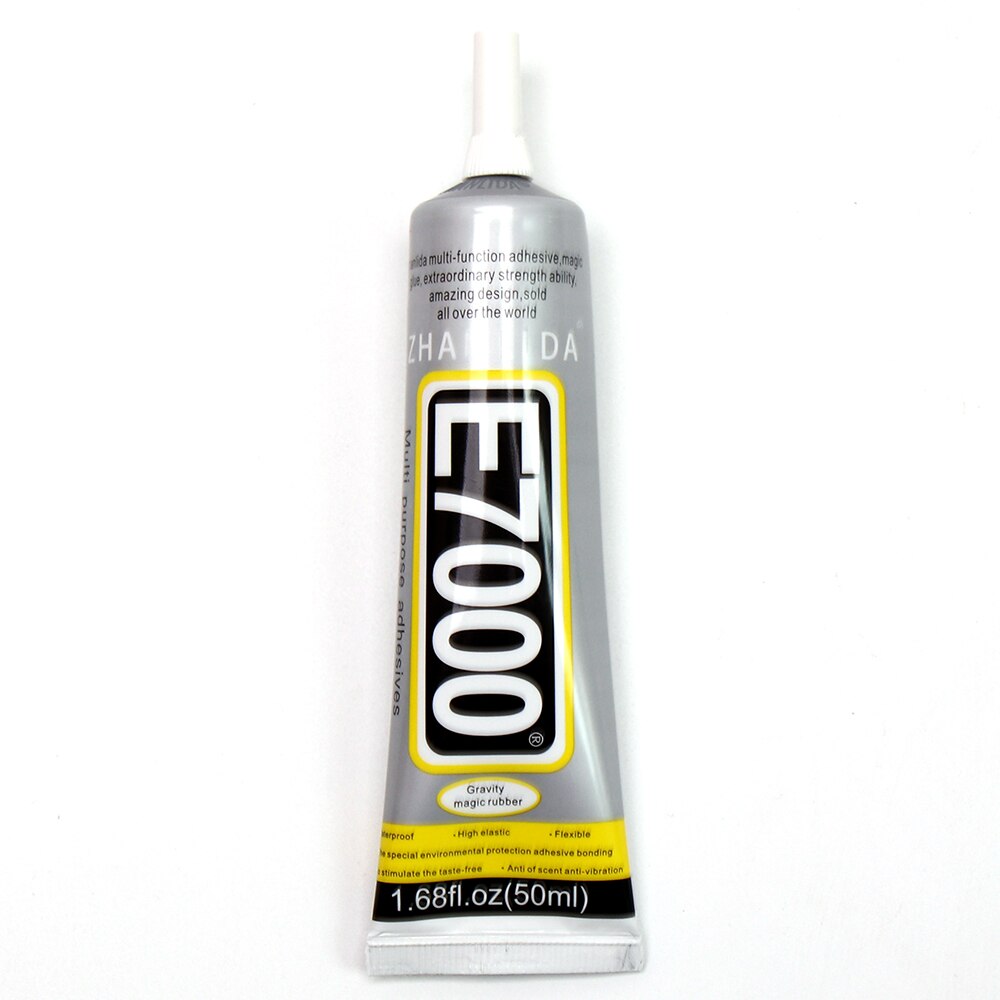 E7000 – colle en caoutchouc liquide Transparent haute résistance, 110ml, 2 pièces, pour pierre de verre métallique, porcelaine, bois, tissu cuir, éponge en Nylon