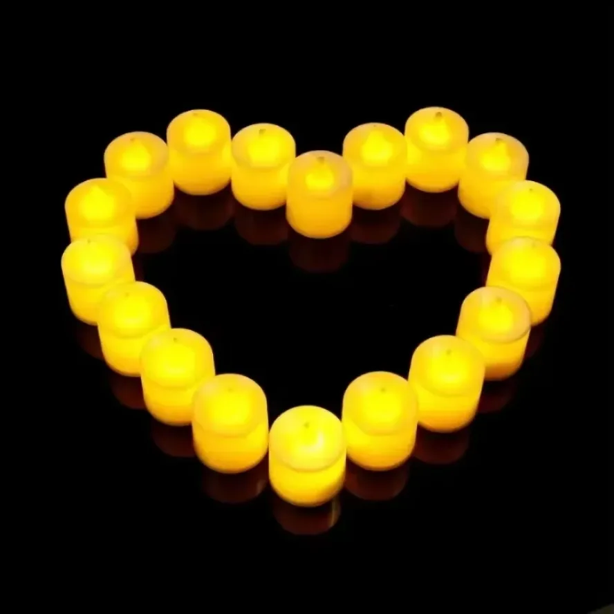 50/1 * Buntes LED-Kerzenlicht, batteriebetrieben, Teelichtschalter, Kerzen, flammenlos, Hochzeit, Zuhause, Weihnachtsdekoration, Simulationskerze