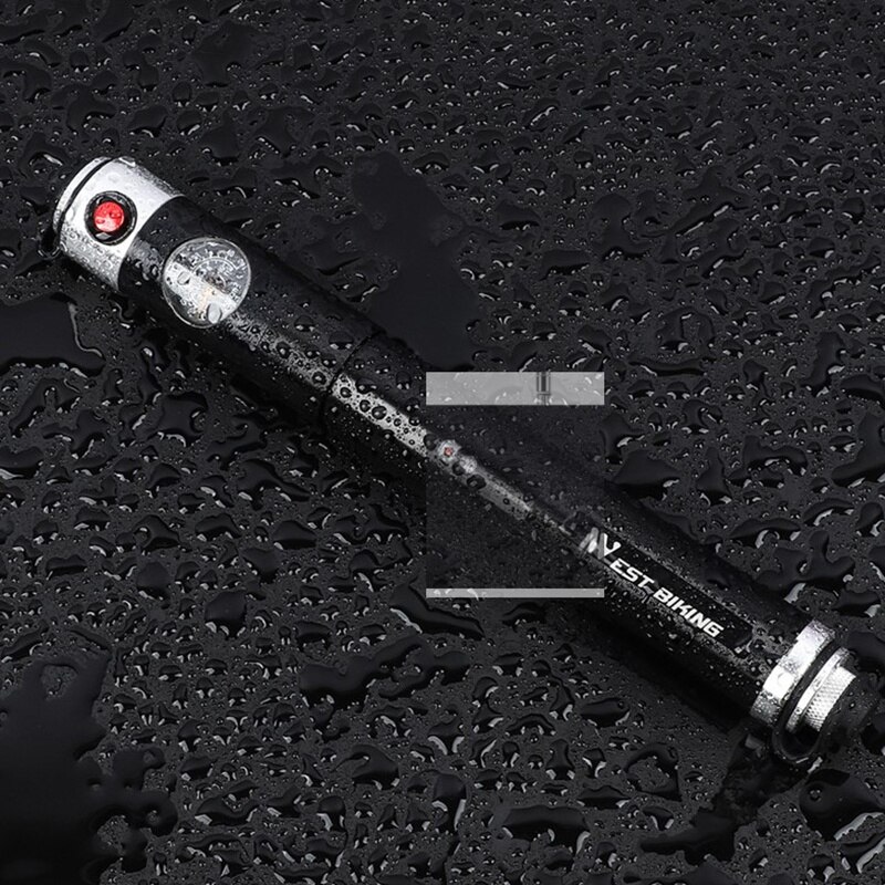 WEST RADFAHREN Fahrrad Pumpe Hand Luftpumpe Schlauch Manometer Radfahren Reifen Inflator Schrader Presta Ventil Tragbare Pumpe
