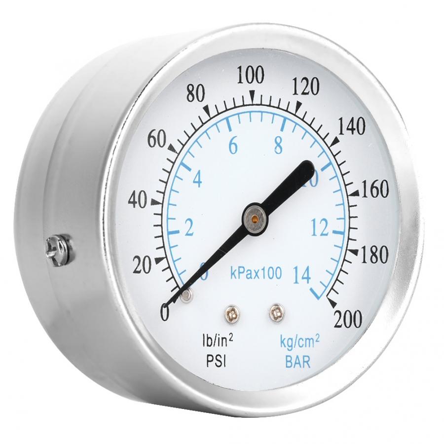 0-200psi Dual Scale Pressure Gauge 1/8NPT Back Connection Pressure Gauge