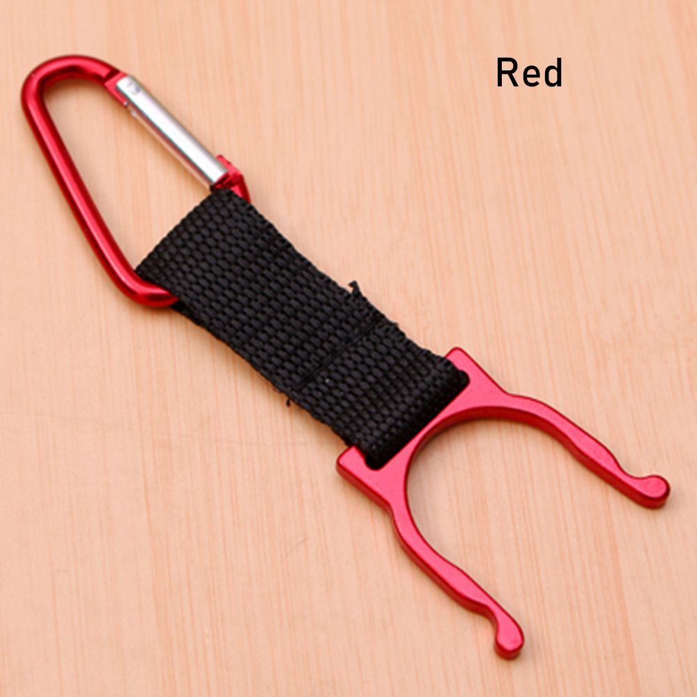 Sports Outdoor Kettle Buckle Carabiner Water Bottle Holder Camping Hiking Aluminum Rubber Buckle Hook: red3