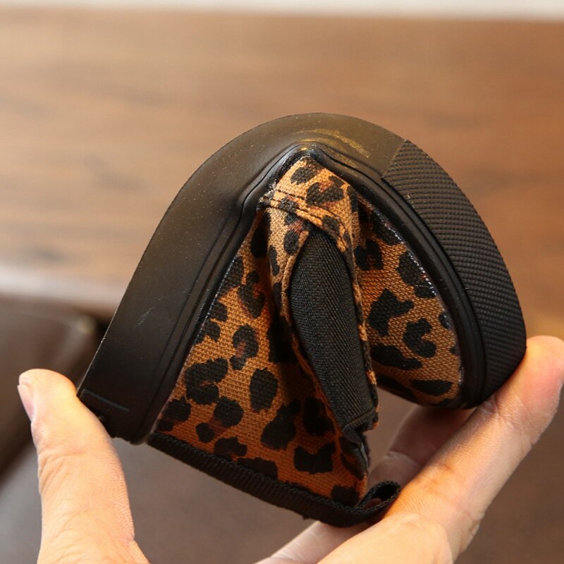 Meisjeslaarzen herfst kinderen casual luipaardprint laarzen baby meisjes casual schoenen antislip wandelschoen kinderen winterlaarzen