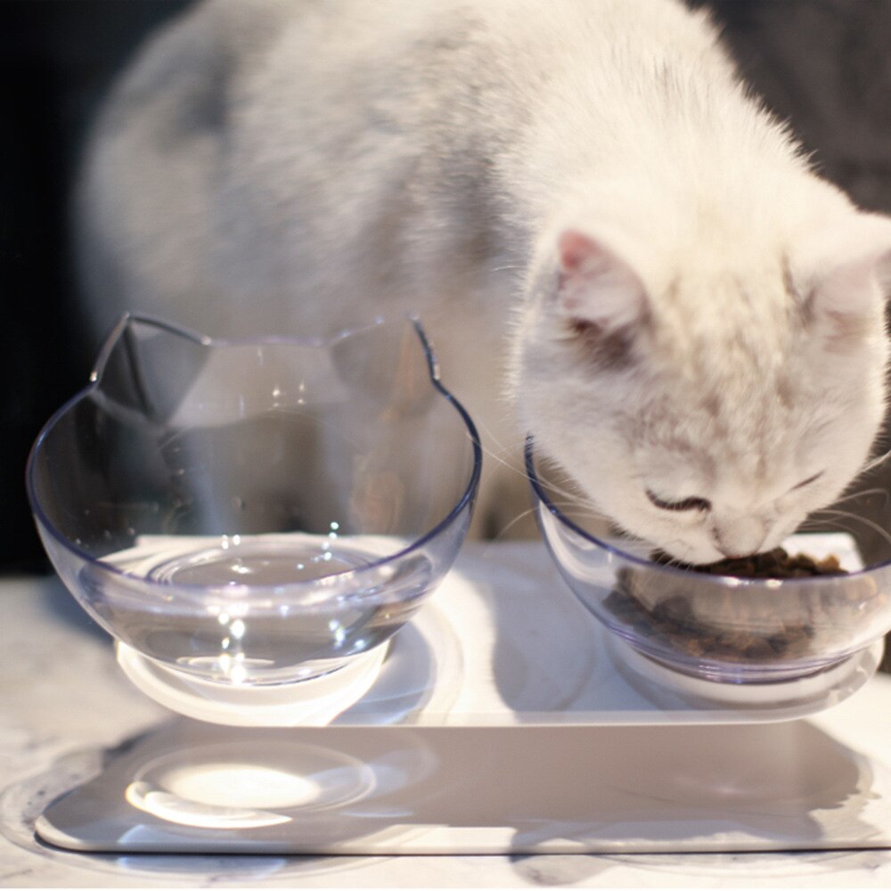 Skridsikker dobbelt hundeskål katteskål med stativ fodring af katte vandskål til katte foder kæledyrsskåle til hunde foderprodukter