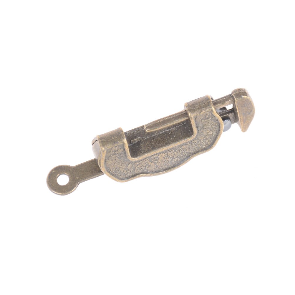 1Pc Archaistic Chinese Vintage Antique Old Style Lock/key Brass Carved Padlock