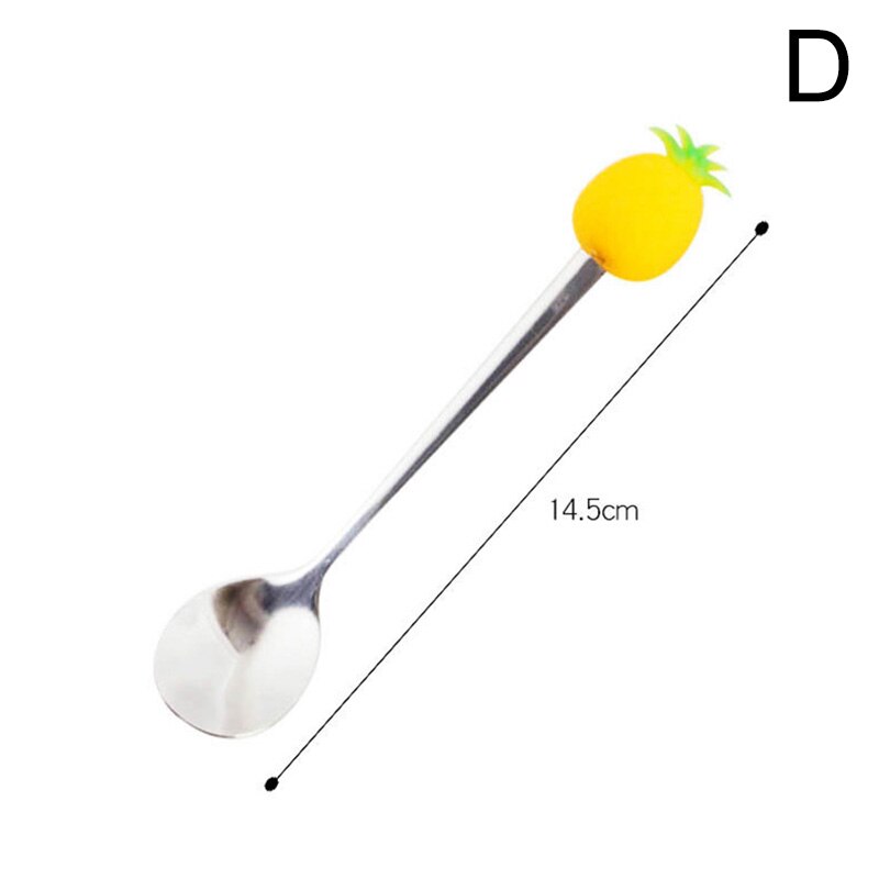 1 Pcs Stainless Steel Cute Fruit Shaped Coffee Spoons Fruit Dessert Spoon Fork Candy Tea Spoon Drink Tableware Kitchen Supplies: D