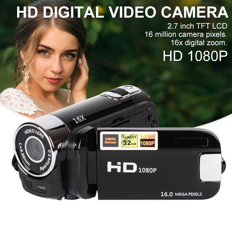 Kids HD Digital Video Camera - 1080P Camcorder With 2" LCD, 16MP, 16X Zoom, Great Starter Camera For Children