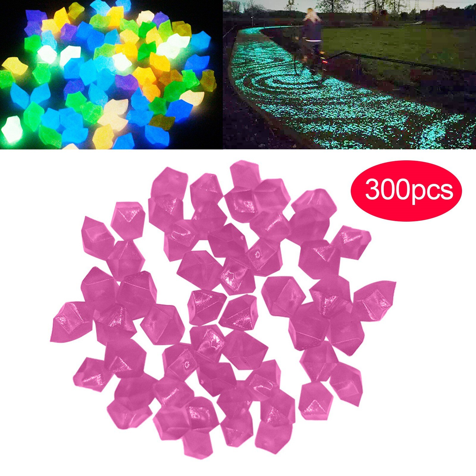 300 pcs/Pack Luminous Little Stones Garden Decor Glow In Dark Decorative Outdoor Fish Tank Rocks Garden decoration