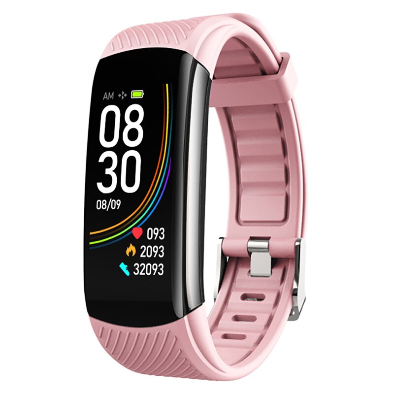 Smart armbånd blod ilt monitor fitness tracker armbånd smart ur pulsmåler smart band ur til sundhed: Lyserød
