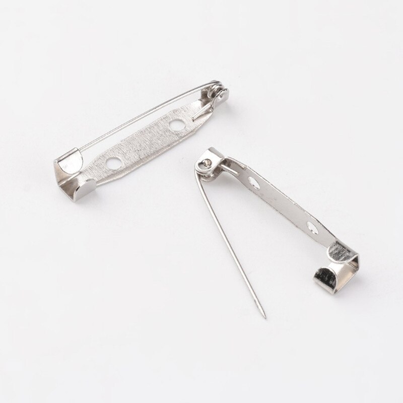50PCs 15/20/25/32/38/40/45mm Brooch Base Back Bar Pins Findings Jewelry Making Clip Safty Catch Findings Pin Back Brooch