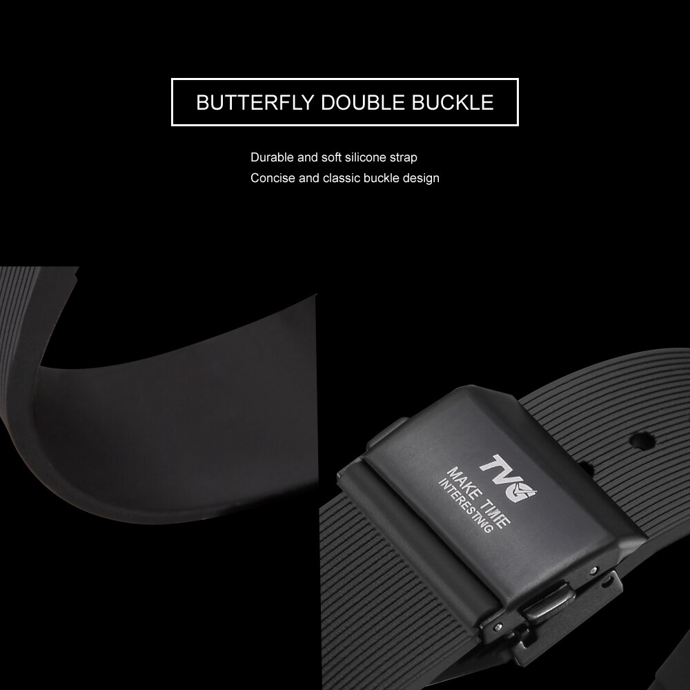 Man Horloge Tvg Topmerk Luxe Mannen Horloges Waterdicht Dual Time Analoge Digitale Quartz Horloge Rose Goud Mannen horloge Siliconen