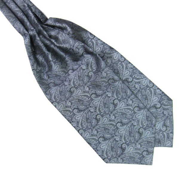 Cravate chaude Ascot cravate hommes cravate Satin auto cravate pour mariage: Gris