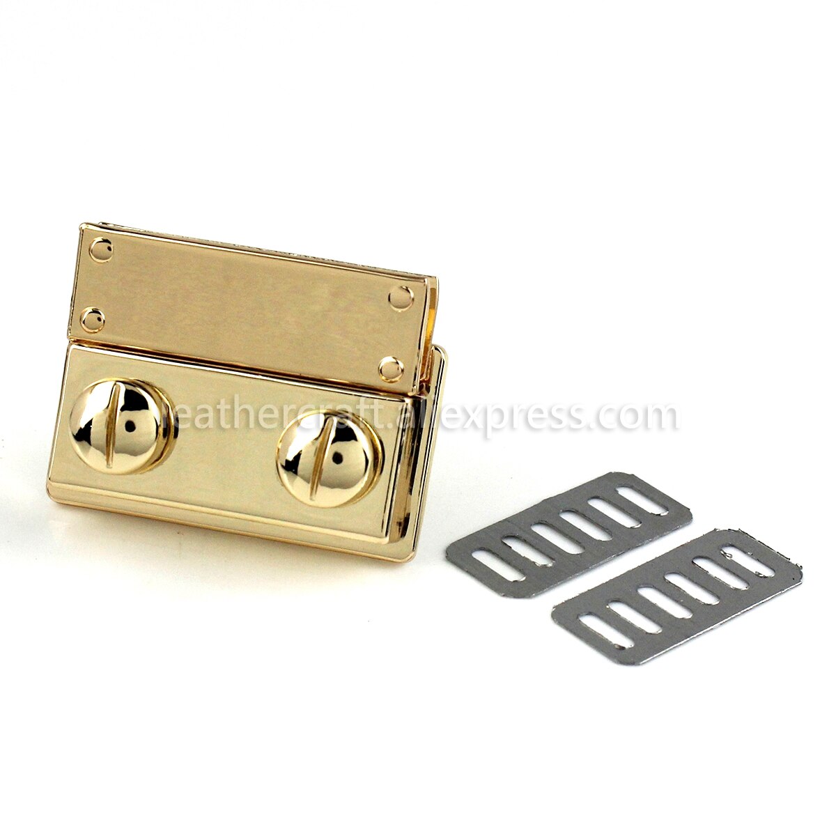 1pcs Metal Push Lock Clasp Tongue Lock Leather Craft Women Bag Purse Handbag Shoulder Bag Closure DIY Accessories: Light gold