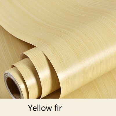 PVC Door Sticker Vinyl Contact Paper Self adhesive Wallpaper for Kitchen Cabinet Waterproof Shelf Liner Home Decor Wall Stickers: Yellow fir