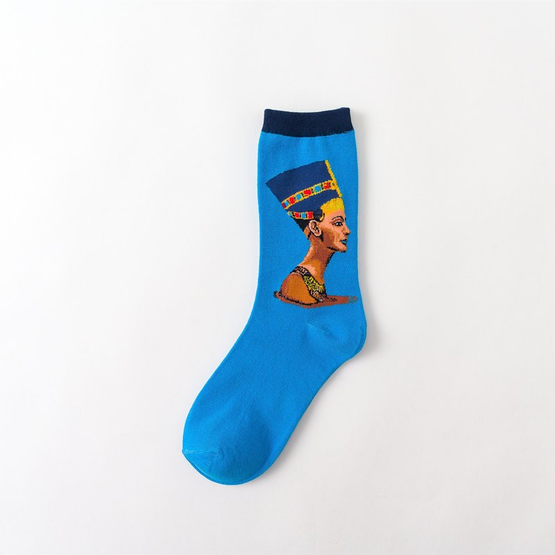 1pair Autumn winter Retro Art Sock Van Gogh Mural World Famous Oil Painting Series Men Women Socks Funny Socks: 14