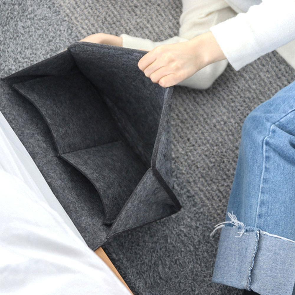 Dropshipping boże narodzenie szare łóżko torby robić przechowywania filcowy stolik nocny wieszak Organizer na wiszące torby z 1 wewnętrznymi kieszeniami na blać stołu sofa