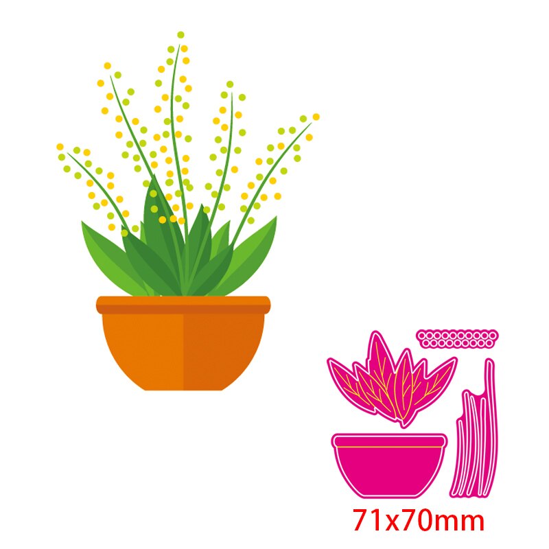 17 sorters krukväxt blommor gräs kaktusblad metall skär stansar bonsai aloe stencil för gör-det-själv scrapbooking kort dekoration: 3