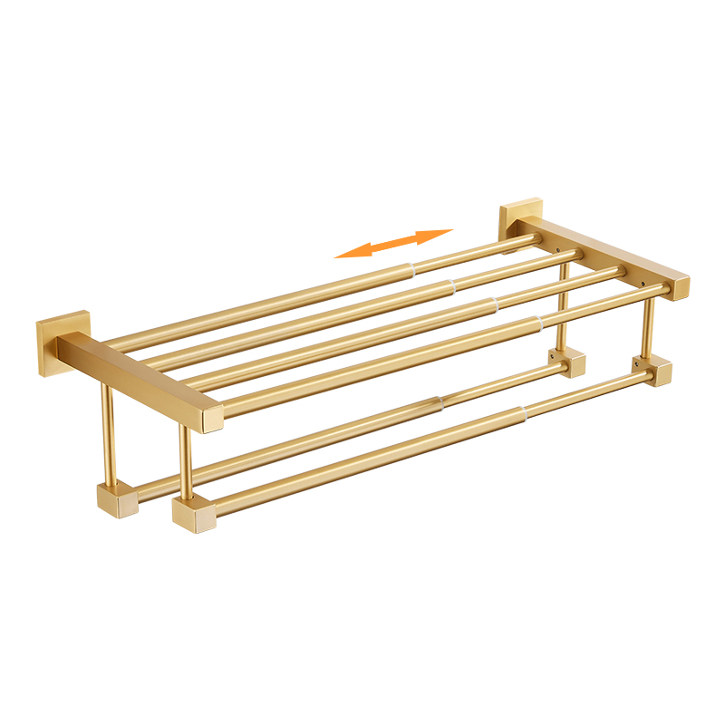 Bathroom Retractable Bath Towel Rack Black, Gold Multifunctional Bathroom Drying Towel Hanging Rod Brush Nickel Stainless Steel: Red