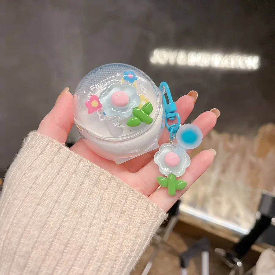 Voor OPPO Enco AIR 3/R2/r3 case mode Bloem Siliconen Transparante Oortelefoon Cover voor OPPO Enco R2 case: 2XS / CORAL