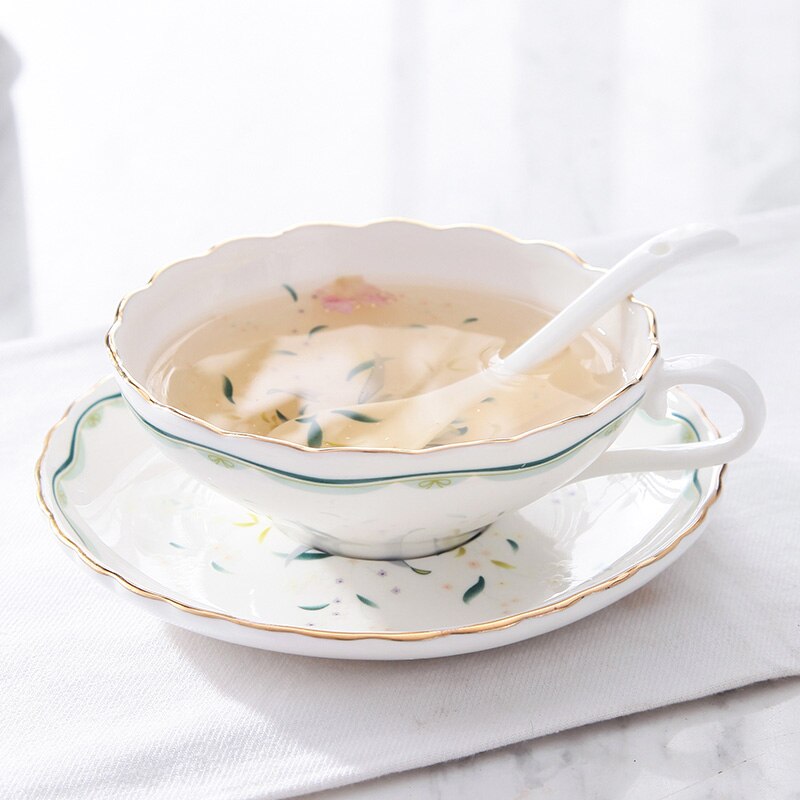 Luxury tea cups and saucers espresso cups English afternoon tea party teacup coffee cup porcelain tazas de cafe