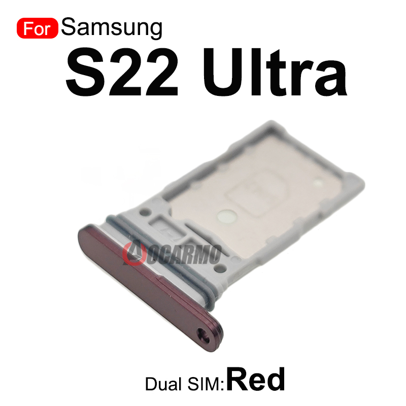 Para Samsung Galaxy S22 Ultra S22U bandeja Sim individual soporte MicroSD de tarjeta Sim Dual pieza de repuesto de ranura Nano: Morado